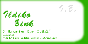 ildiko bink business card